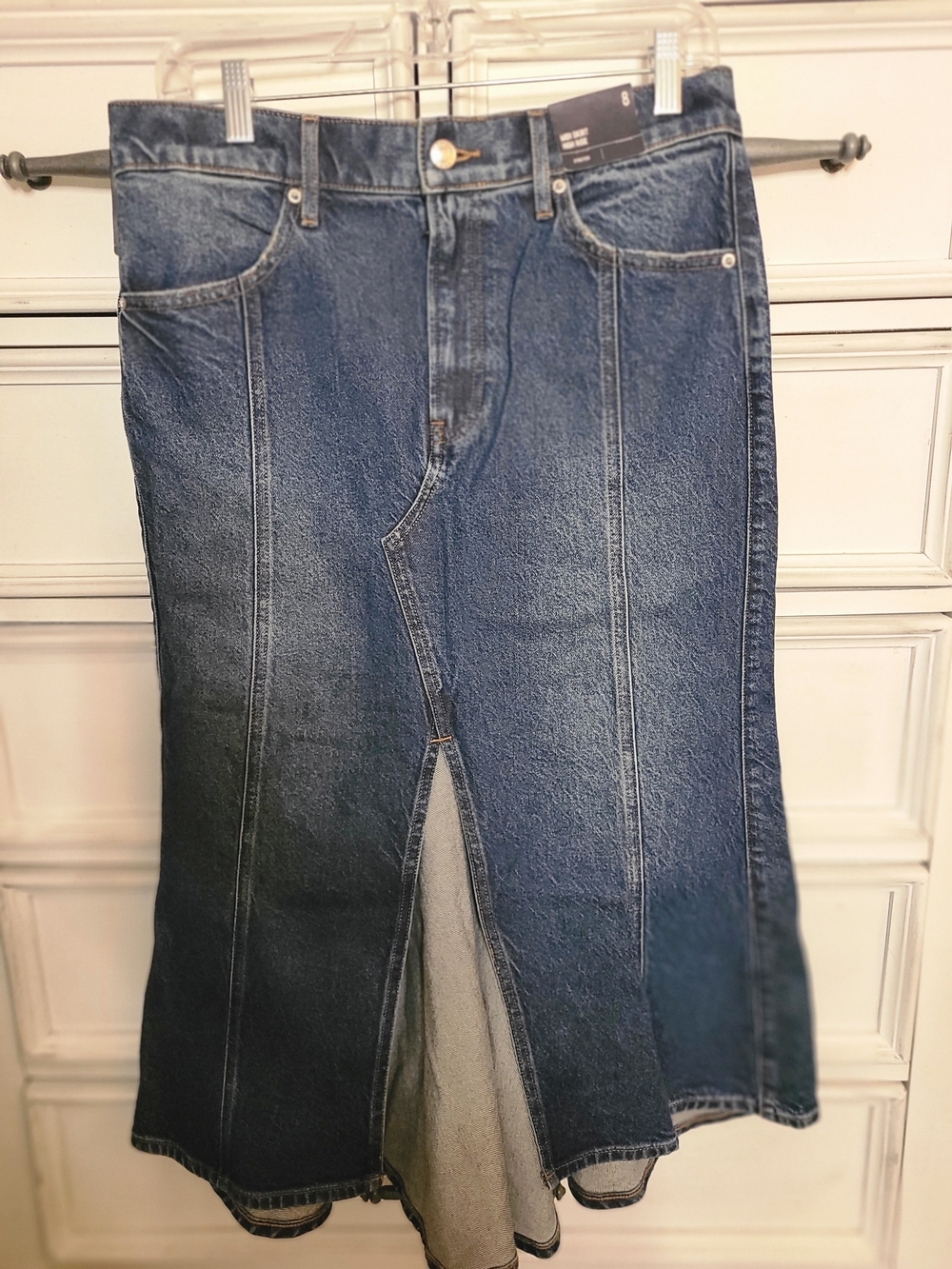 Express Dark Blue Bootcut Denim Jeans Skirt